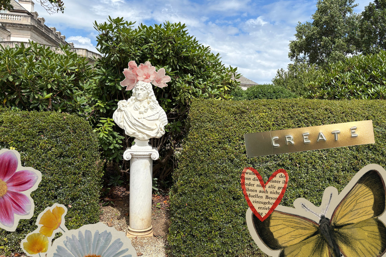 Mindful collage workshop garden bust collage