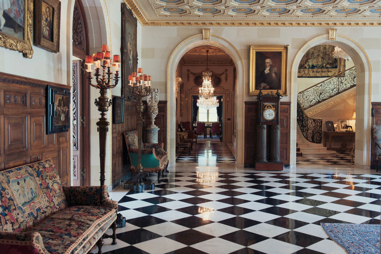 The reception hall hallway at the Nemours Estate.