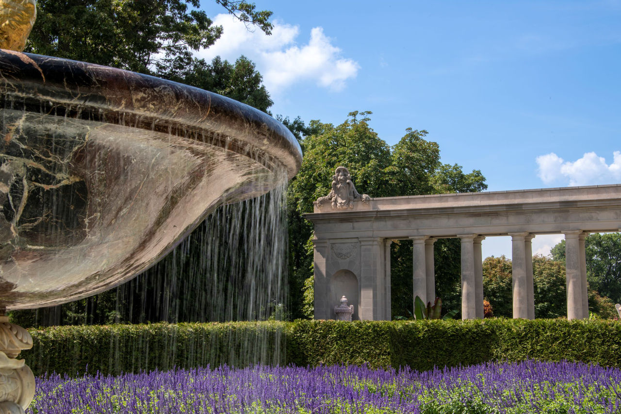 Fountain and garden at the Nemours Estate.
