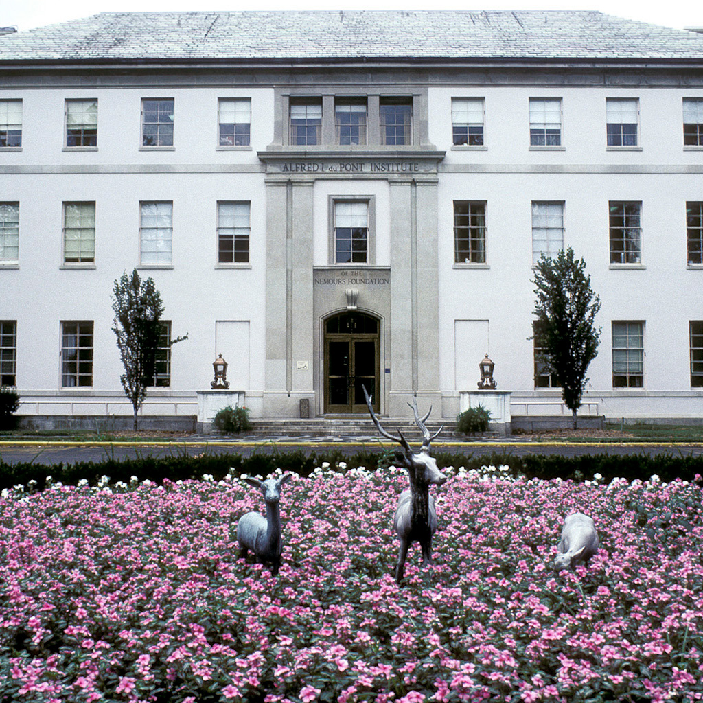 Historical photograph of the opening of the Alfred I. duPont Institute.